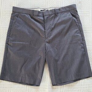 Theory Beckit Lightweight Cotton-Blend Pattern Flat Front Shorts - Size 34